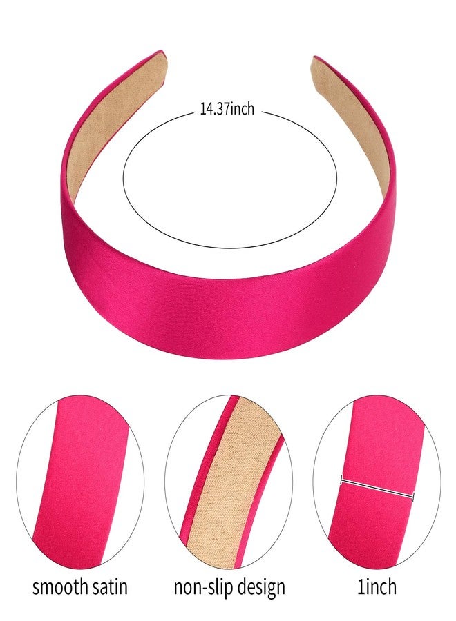 Semato 16 Pcs Hot Pink Headbands for Women and Girls 1 Inch Non-Slip Hair Bands Dseign DIY Craft Hair Accessories - Image 2